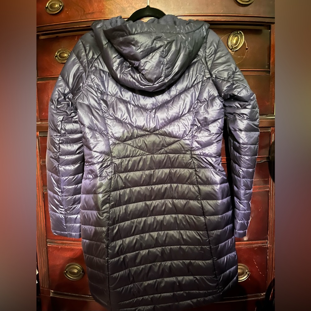 NWT Columbia Mid-length Puffer Hooded Jacket dark nocturnal - Picture 6 of 9